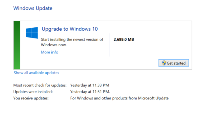 Microsoft pusht Windows 10